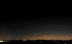 2008年11月1日の月と金星と木星