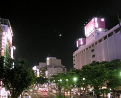 2007年6月18日仙台青葉通りの月と金星