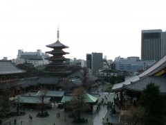 屋上から見える浅草寺近辺