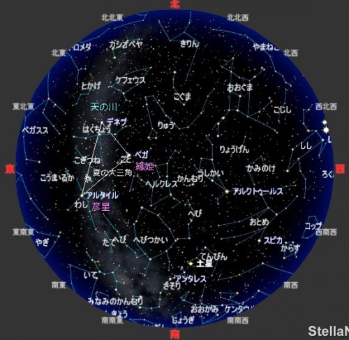 全天の星の地図（株）アストロアーツの許諾を受け、ステラナビゲータ１０から転載