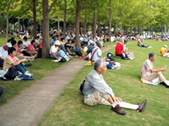 万博公園での昼食