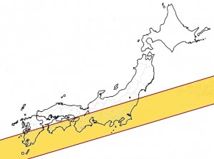 ５月２１日に金環食が見られる区域