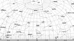 ４月の星空（北方向、背景白）