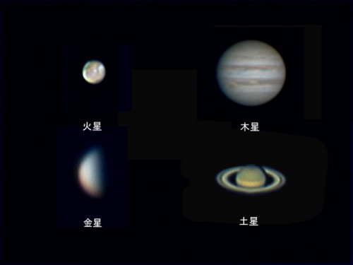 今年の春に見られる惑星の写真（撮影：浦辺守）