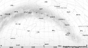 １０月の北の星空（背景白）