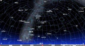 １月の南の星空（背景黒）