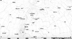 １月の南の星空（背景白）