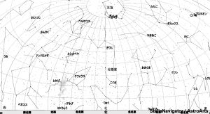 １月の北の星空（背景白）