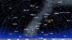 ２月の南の星空（背景黒）