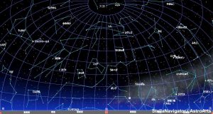 ４月の南の星空（背景黒）