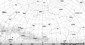 ４月の北の星空（背景白）