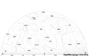 ２月の北の星図（背景白）