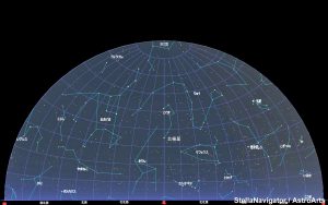 ６月の北の星図（背景黒）