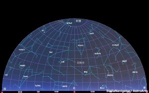 9月の北の星図（背景黒）